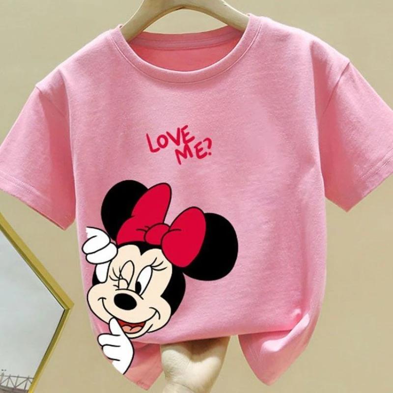 Minnie Print T-Shirt Boys and Girls Clothing Short-Sleeve Top - Children's Cartoon Clothing