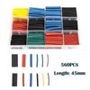560pcs 2:1 H-eat Shrink Tubing Assortment Kit Electric Insulation W-rap Cable Sleeve with Storage