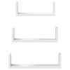 Wall Shelf Set 3 Pieces White Particleboard