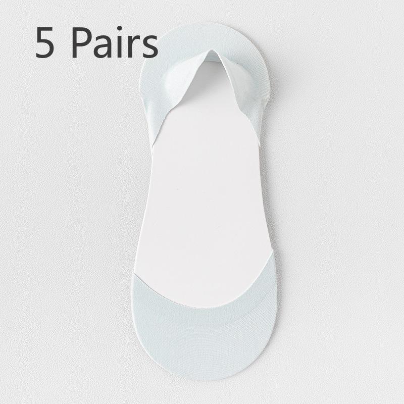 5 Pairs of Women's Summer Thin Non-slip Heel Shallow Mouth Invisible Socks