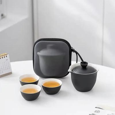 Tea Ceremony Travel Tea Set Mate Portable Tea Set Outdoor Making Cup One Pot Three Cup Teapot