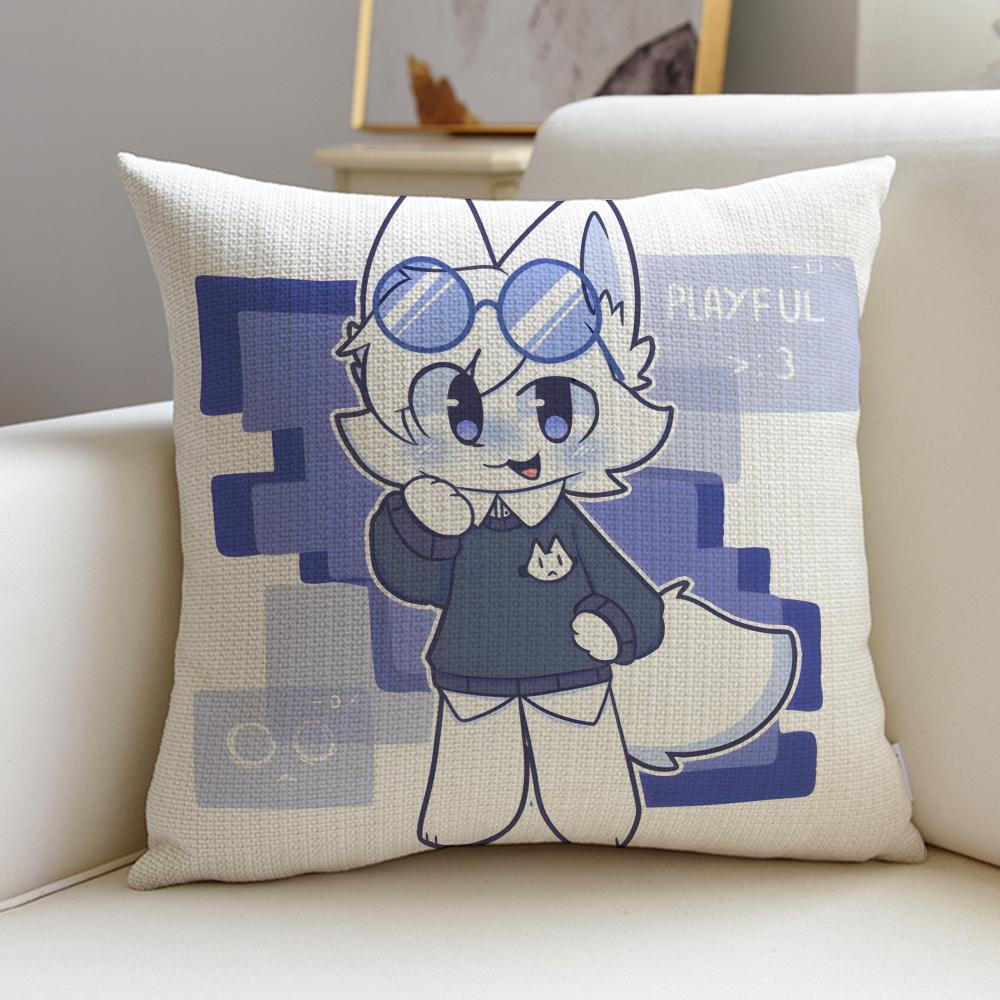 Cute BBoykisserS Cushion Cover Breathable and skinfriendly linen pillowcase square removable and washable cushion
