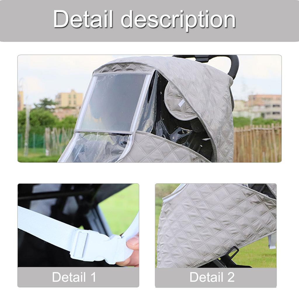 Baby Pushchair Cover Baby Stroller Rain Cover Breathable Windproof Protection Cover Universal Dustproof Weather Shield