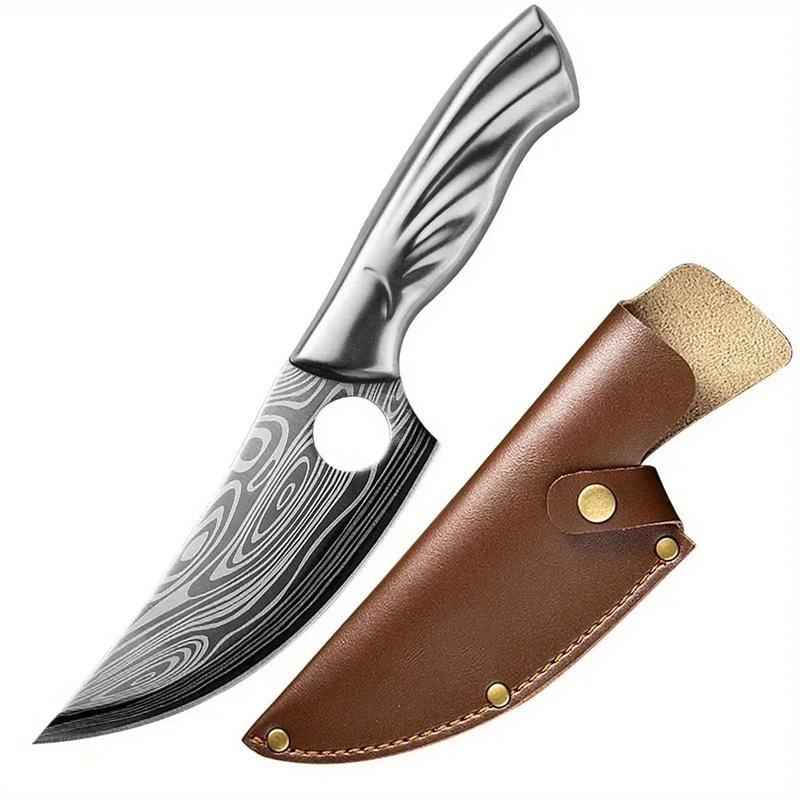 WXCOO Hand-Forged Knife with Sheath Utility Knife Kitchen Meat Cutting Fruit Slicing Pig Fish Cleaver Kitchen Accessories