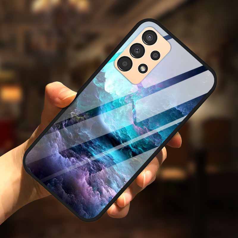 For Samsung A13 Case A23 A52 A72 4G M52 A52S 5G Luxury Tempered Glass Hard Back Cover for Samsung Galaxy A13 4G Phone Cases Capa