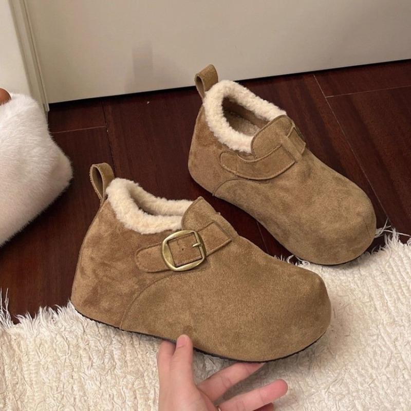 New Thick-fiber and Height-increasing Full-coverage Snow Boots, Fur-lined Head Cover, Women's Shoes