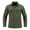 Men's Casual Loose Long Sleeved Shirt, Youth Shirt, Outdoor Workwear Pocket Shirt