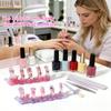 1set Flower Laser Aurora Ice Clear Magnetic Nail Tip Display Stand for Manicure Press-On Nail Training Acrylic Showing Shelves