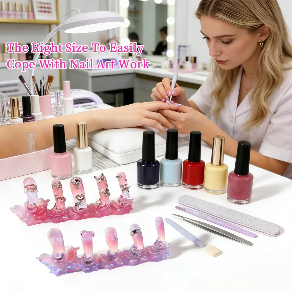 1set Flower Laser Aurora Ice Clear Magnetic Nail Tip Display Stand for Manicure Press-On Nail Training Acrylic Showing Shelves
