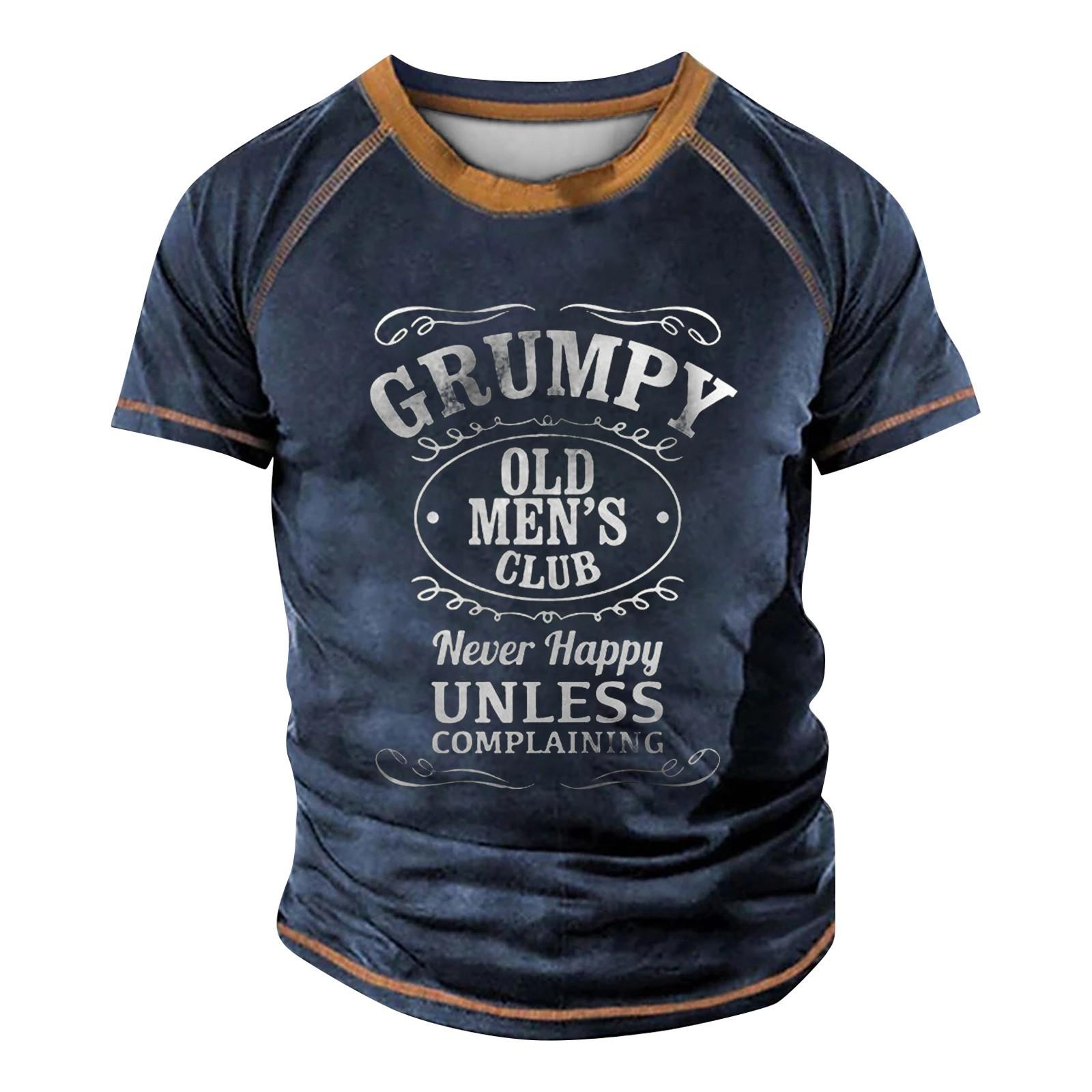 

Мужская футболка реглан в стиле ретро с коротким рукавом и круглым вырезом с буквенным принтом, топы XXXL синий