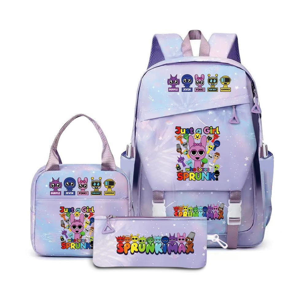 Sprunki Music Rhythm Box School Bag Game Backpack Junior High School Student Leisure Bag Travel Bag D