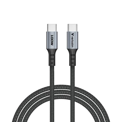 Verbatim 31846 Sync & Charge Cable USB-C To USB-C 100W 480Mbps 120cm, Grey/Black