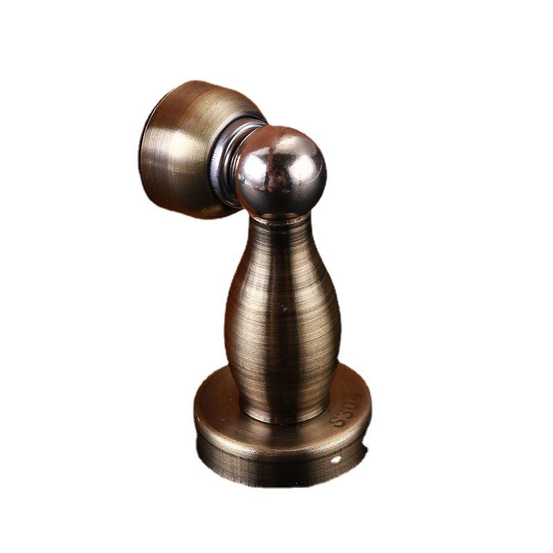 No-Drill Stainless Steel Magnetic Door Stopper & Holder with Invisible Floor Suction Cup, Anti-Collision Bumper for Bathroom.