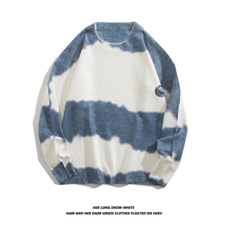 Japanischer Retro-Pullover mit Rundhalsausschnitt und Karomuster in Herzform für Männer und Frauen, locker sitzender Strickpullover für Studenten, trendige Marke, Paar im Lazy-Style