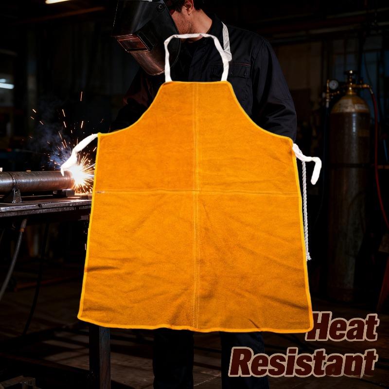 Leather Welding Apron Heat-resistant and Splash Proof Blacksmith Apron Suitable for Welding Polishing and Metal Processing 60x90