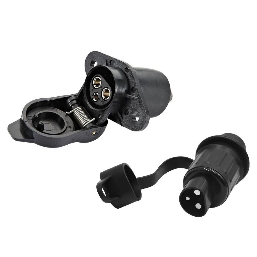 Quality 3 Pin Wiring Harness Trailer Connector Space Saving Plug for European Tractor and Boat Equipment