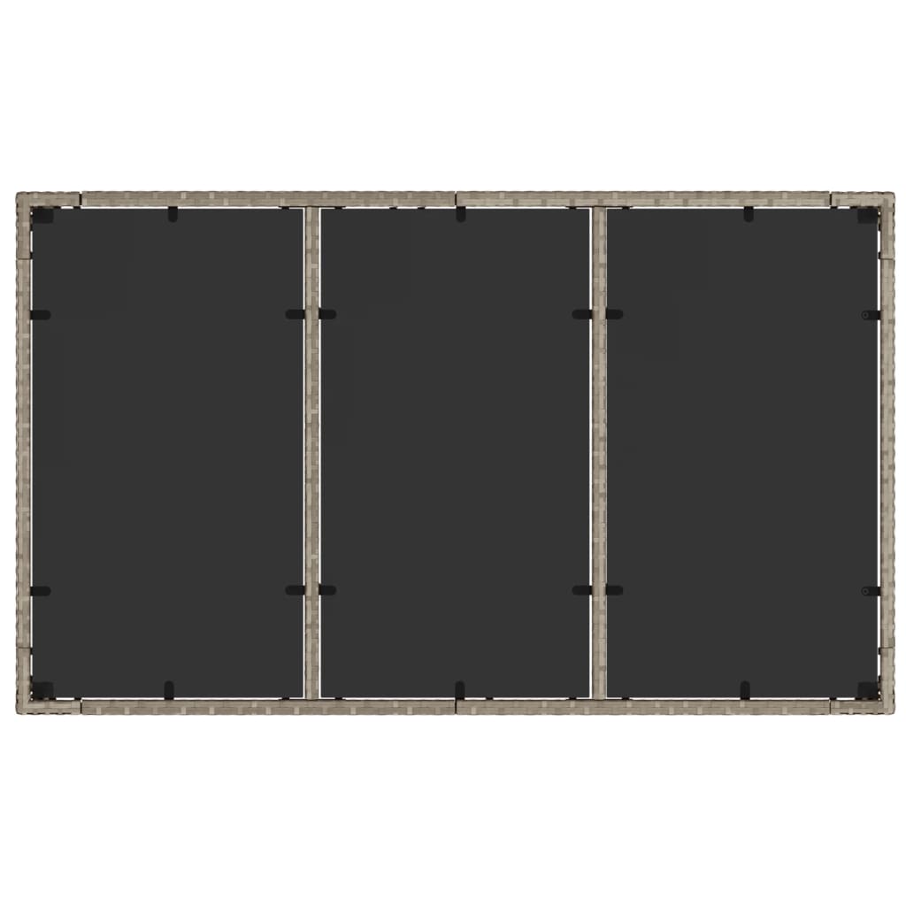 Garden Table with Glass Top Light Grey 150 x 90 x 75 cm Poly Rattan