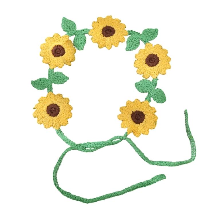 Soft Knitted Flower Hairband Adjustable Headwrap For Sensitive Scalp Beach Wedding Or Daily Use