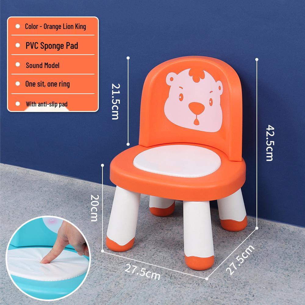 Xin Bei Le Kids' Squeaky Plastic Chair with Backrest - Ideal for Home or Kindergarten.