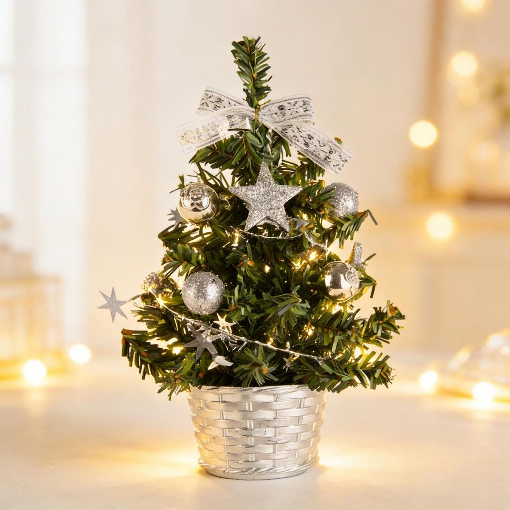 Mini 20cm Cartoon Christmas Tree Ornaments for Tabletop and Mall Decor