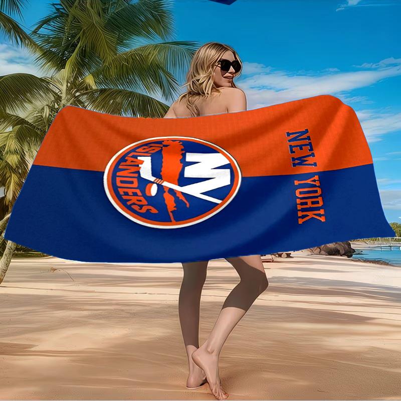 Islanders Hockey Pride Beach Towel Microfiber Beach Towel, Lightweight and Quick-Dry, for Summer Travel, Swimming Pool Fan Birthday Gift
