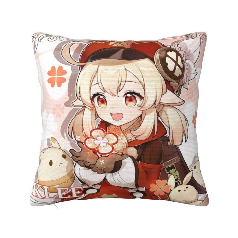 Custom Modern Anime Genshin Impact Cushion Cover Polyester Manga Kawaii Throw Pillow Case Home Decorative