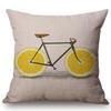 Modern Fruits Pattern Design Throw Pillow Case Pear Lemon Bicycle Summer Harmony Car Sofa Decoration Cushion Cover Cojines