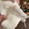 Lolitas Leg Warmers for Women Girls White Ball Knitted Leg Sleeves Winter Warm Ankle Heap Socks JK Uniform Foot Cover