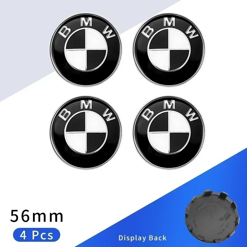 

New 4pcs 56mm Car Wheel Center Cap Logo Hub Badge Rims Cover For BMW E38 E60 E90 E93 F20 F30 X3 X5 Blue White Black Anniver