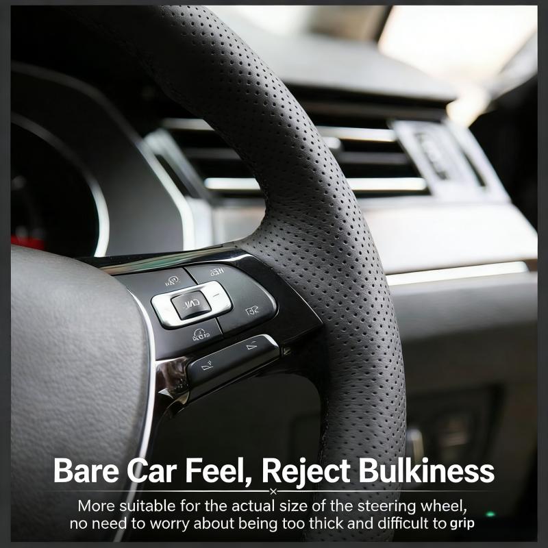 Customiz Non-Slip Microfiber Leather Car Steering Wheel Cover Camry 2012 2013 2014 2015 Steering Wrap Cover For Toyota Venza