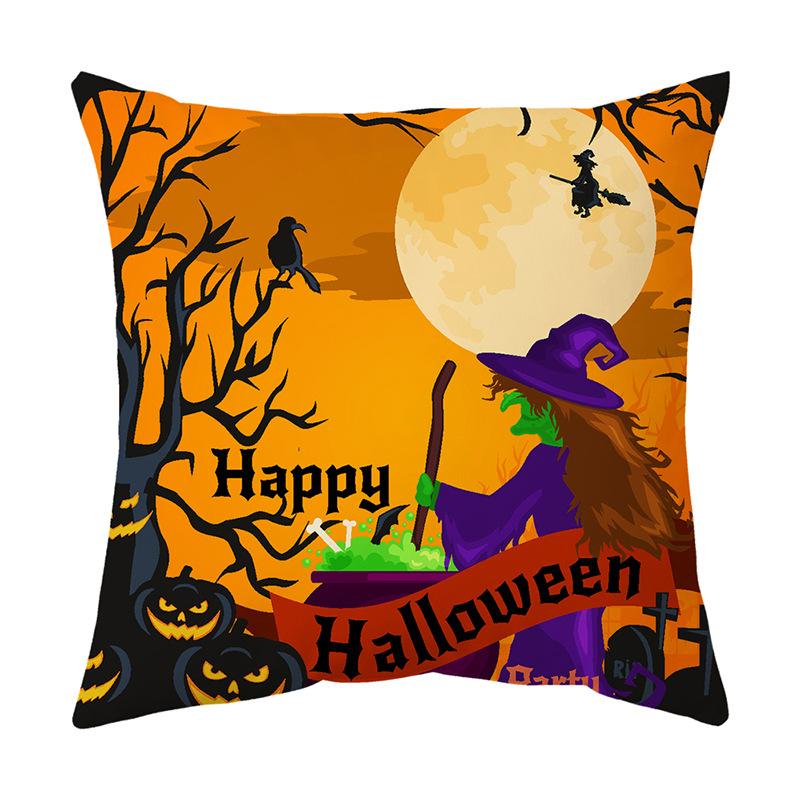 Halloween Series Pumpkin Cushion Pillow Cover Printed Pillow Cover Cushion Cover Holiday Gift