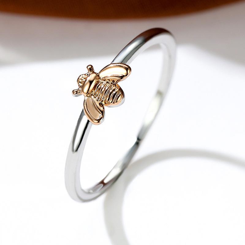Popular little bee ring retro exquisite temperament small animal ring simple jewelry