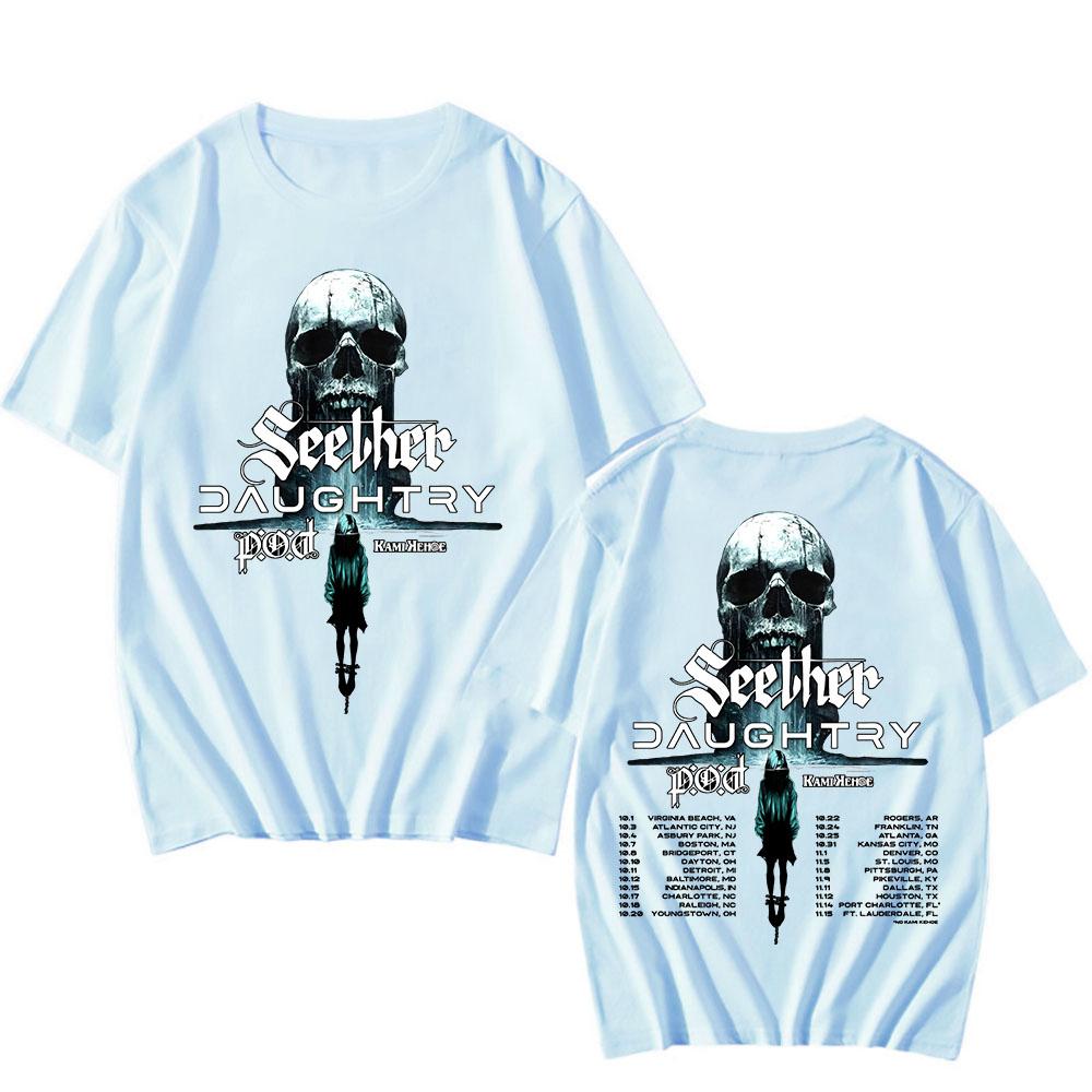 SEETHER a DAUGHTRY Společné turné 2025 Tričko Letní bavlněná trička s krátkým rukávem pro muže Unisex Streetwear Pánské oblečení