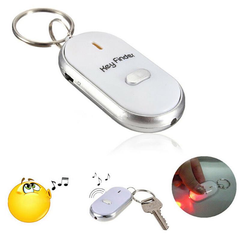 Blue Anti-Lost Key Finder Locator Keychain Whistle Beep Sound Alarm Led Light