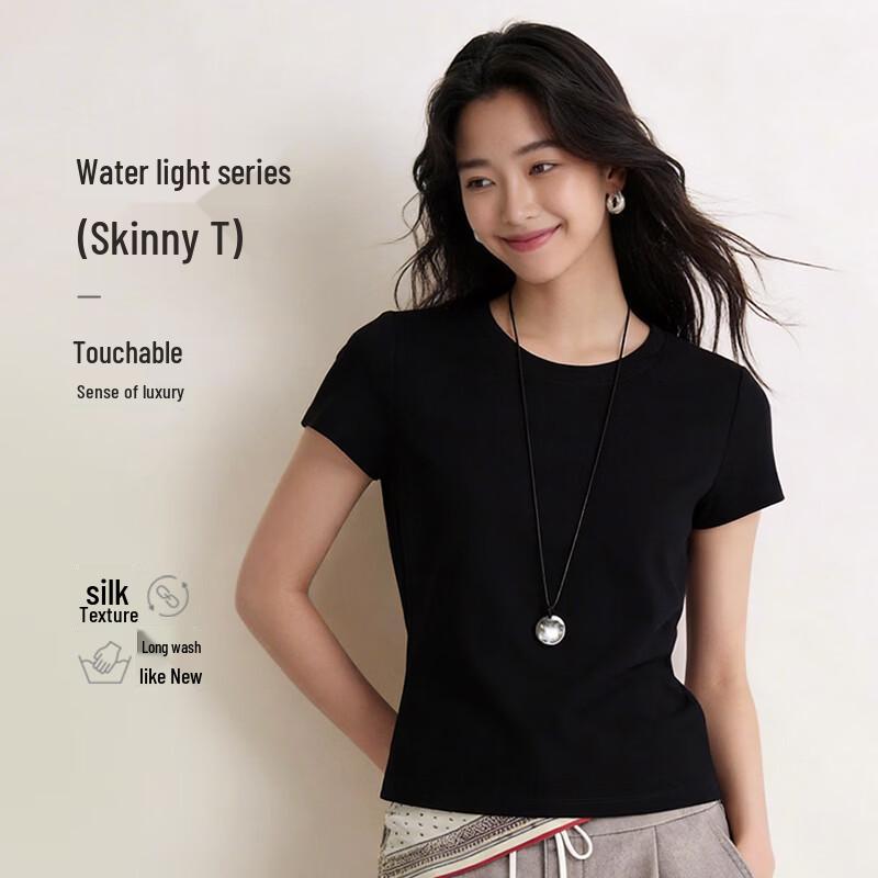 JD FASHION Women s Premium Cotton Short Sleeve T-Shirt L (170/88A)