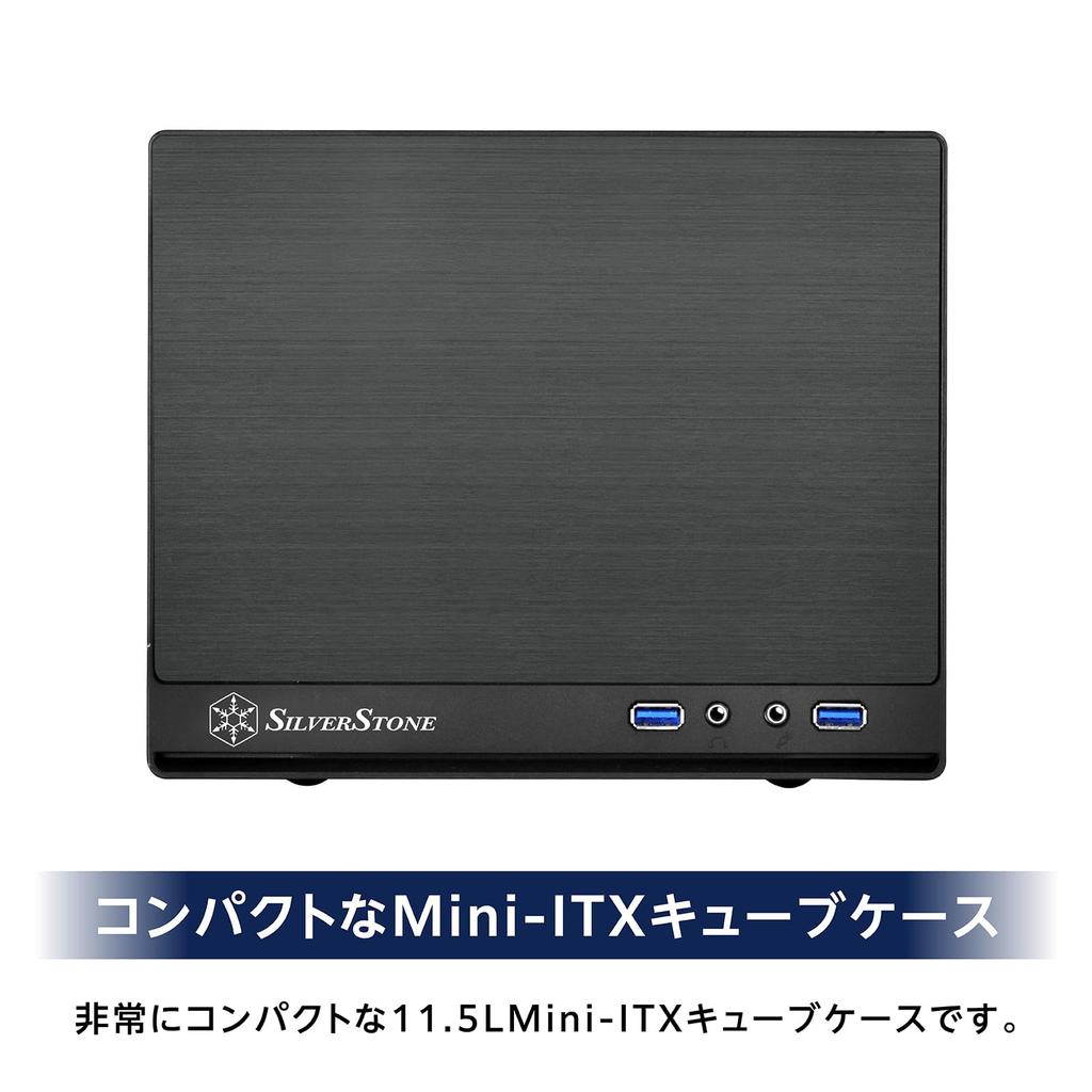 Gabinete de PC Mini-ITX Cubo Série SUGO da SilverStone com Painel Frontal em Malha, Preto, SST-SG13B [Distribuidor Oficial Japonês]