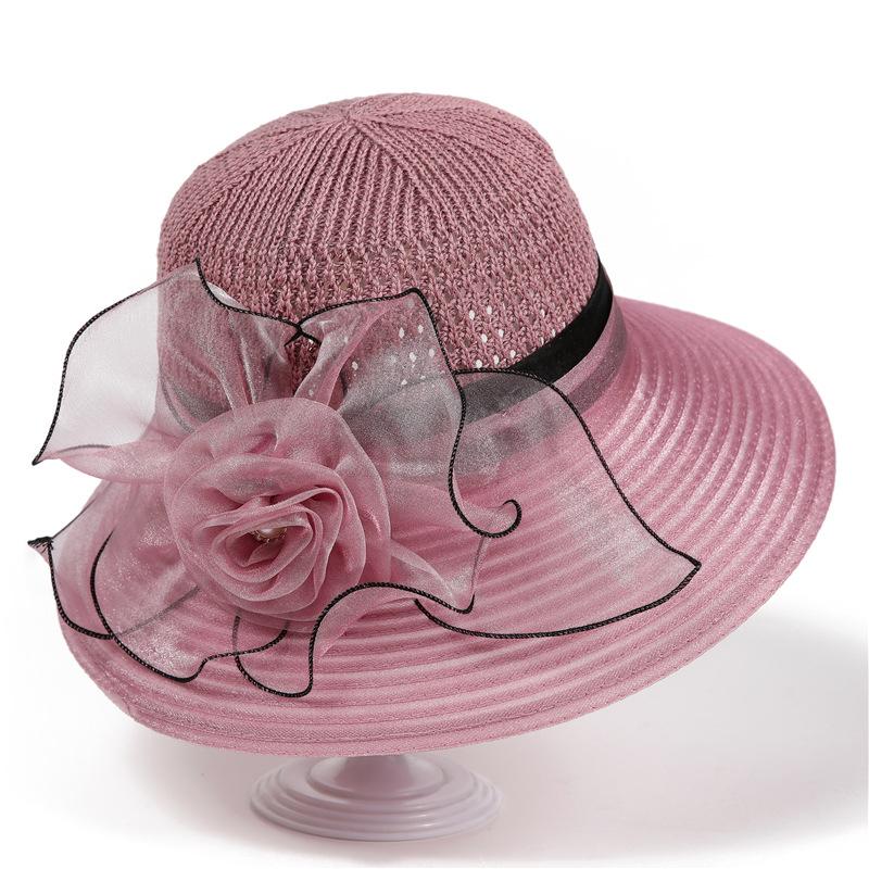 Summer Hat Ladies Sunscreen Hat Elegant Mother Organza Sunshade Hat Sun Hat Bucket Hat
