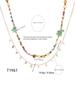 1Pcs Simple And Versatile Zircon Beaded Necklace Leaf Necklace Set Layered Necklaces Women'S Jewellery