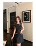 Miu-Style Sleek Socialite Design: Bright Silk Sleeveless A-Line Little Black Dress, Summer Edition