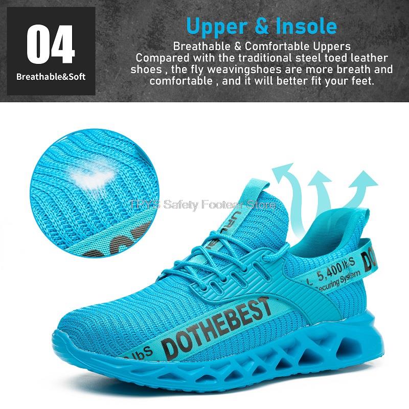 Steel Toe Safety Shoes for Men Lightweight Work Sneakers Puncture Proof Women Work Shoes Coustruction Safety Work Boots Unisex