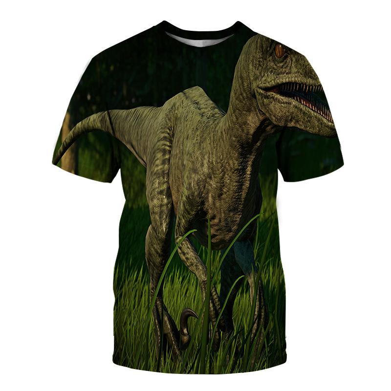 Letní 3D tištěné pánské tričko s kulatým výstřihem Zvíře Prázdný Dinosaurus Anime tričko