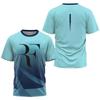 Sommer Herren Tennis Trainingsuniform, Roger Federer Rücktritts-Gedenk-Sportshirt, Lässige und Bequeme Kurzarm-Oberteile