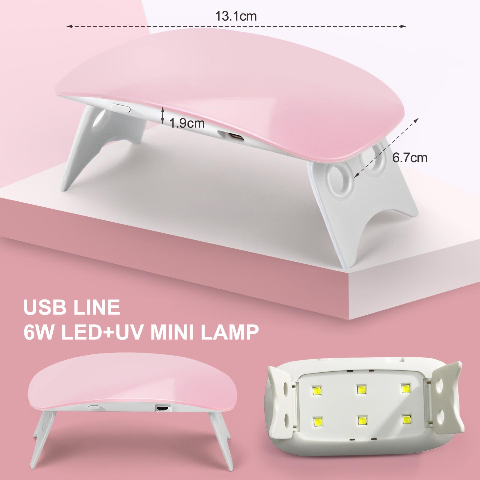 

USB-лампа для ногтей 6 Вт, УФ-светодиодная лампа для сушки ногтей для отверждения гель-лака, УФ-свет, маникюрные инструменты для УФ-геля, все типы ногтей