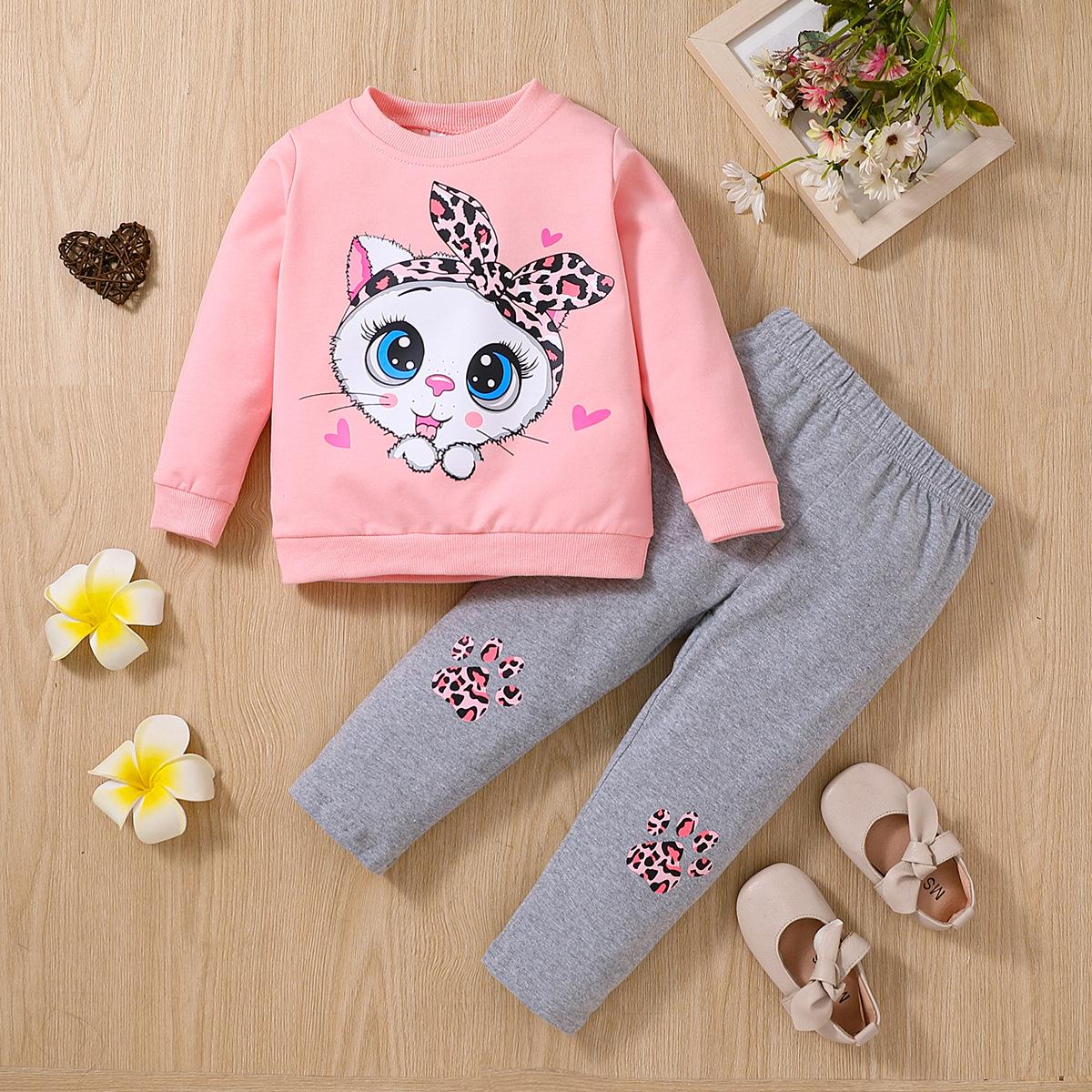 Kids Autumn Toddler Fashion: Boys Sweatshirts, Girls Slim-Fit Cotton Sets - Streamlined Childrenswear for Spring & Autumn 18-24M/92