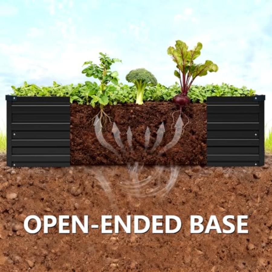 2 Pack 9x3x1FT Galvanized Raised Garden Bed Kit Outdoor Metal Planter Box for Vegetables Rectangular Steel Container Easy Assem