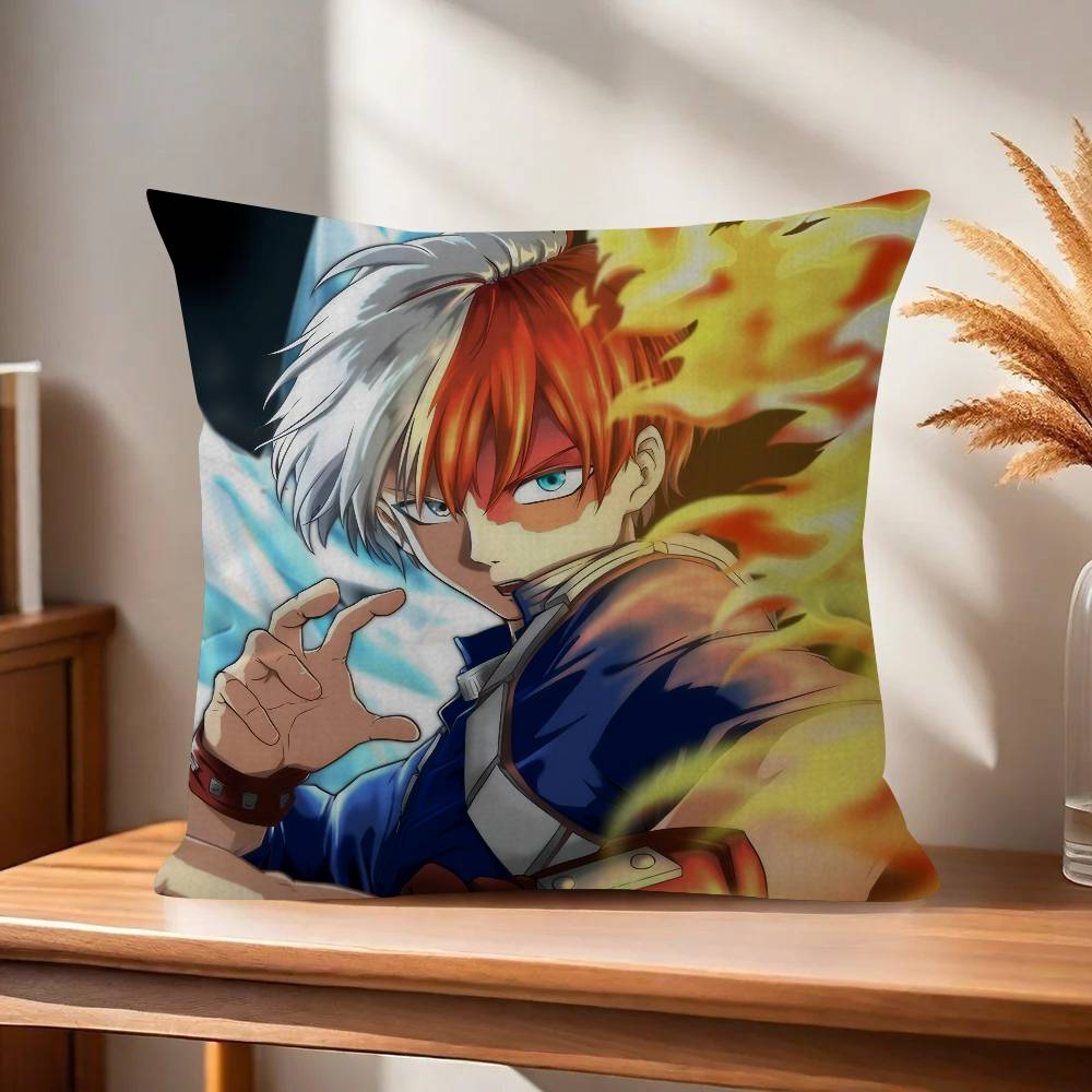 Anime M-My H-Hero Academia Shoto Todoroki  Cushion Cover Inches Farmhouse Decor Home Throw Pillow Covers for Couch Decorations