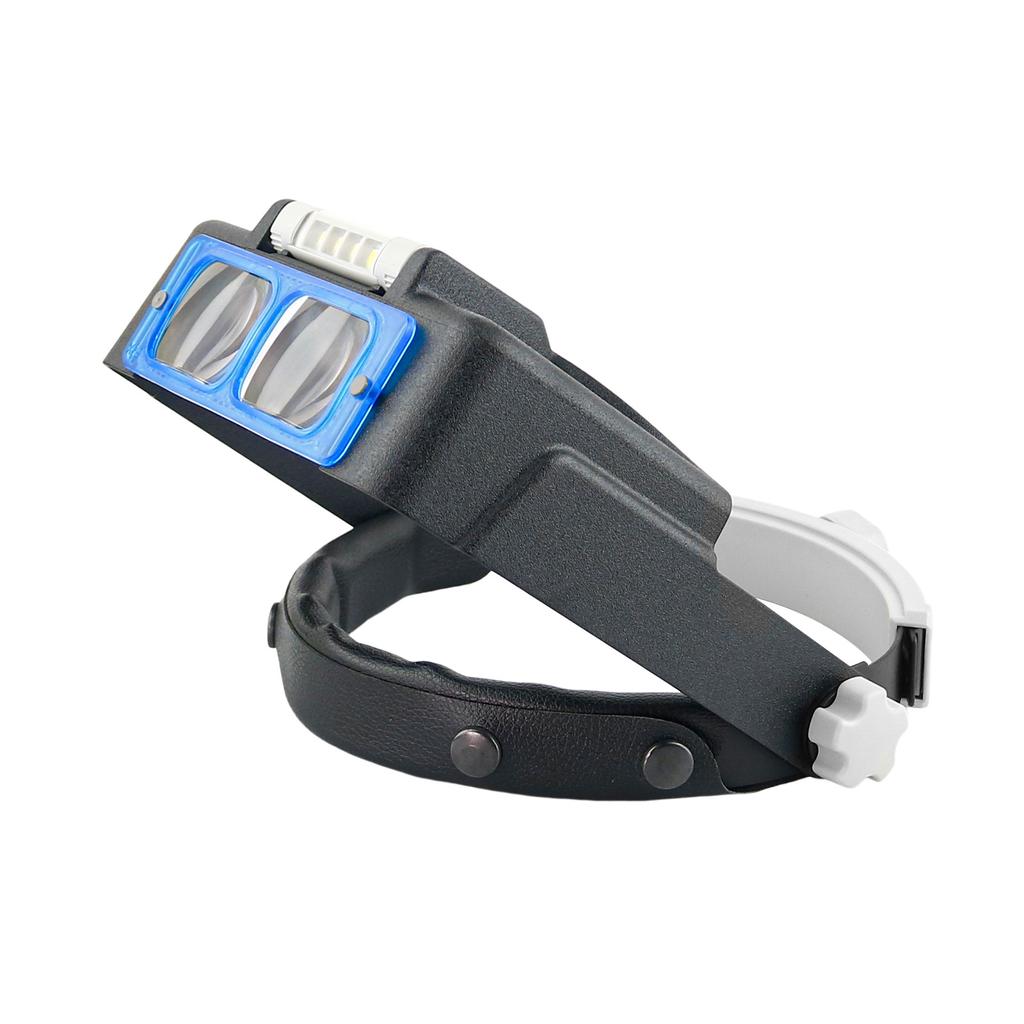 Head Mount Magnifier Glasses with 4 LED Light Hands Free Magnifier 1.5X 2X 2.5X 3.5X Loupe Lluminated Magnifier for Reading