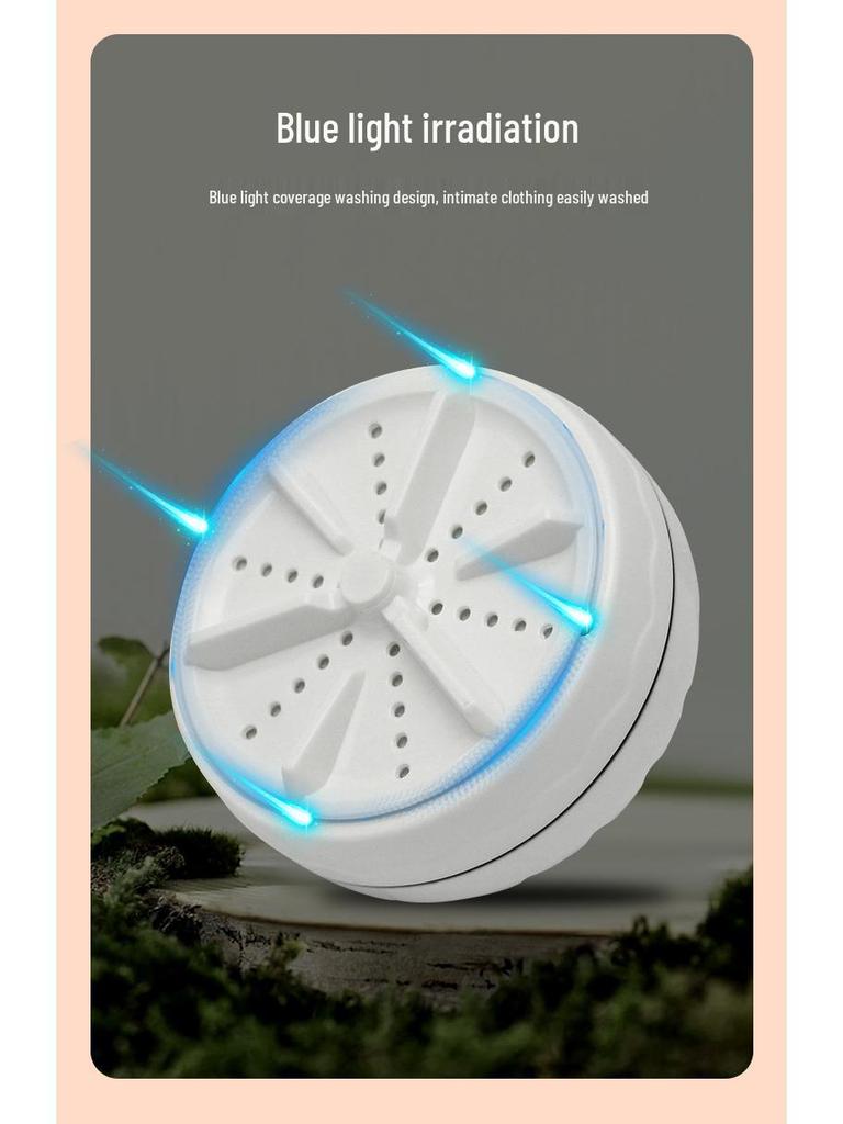 Portable Mini Automatic Washing Machine - Multi-Function, Turbo-Fast Cleaning for Dorms and Travel.