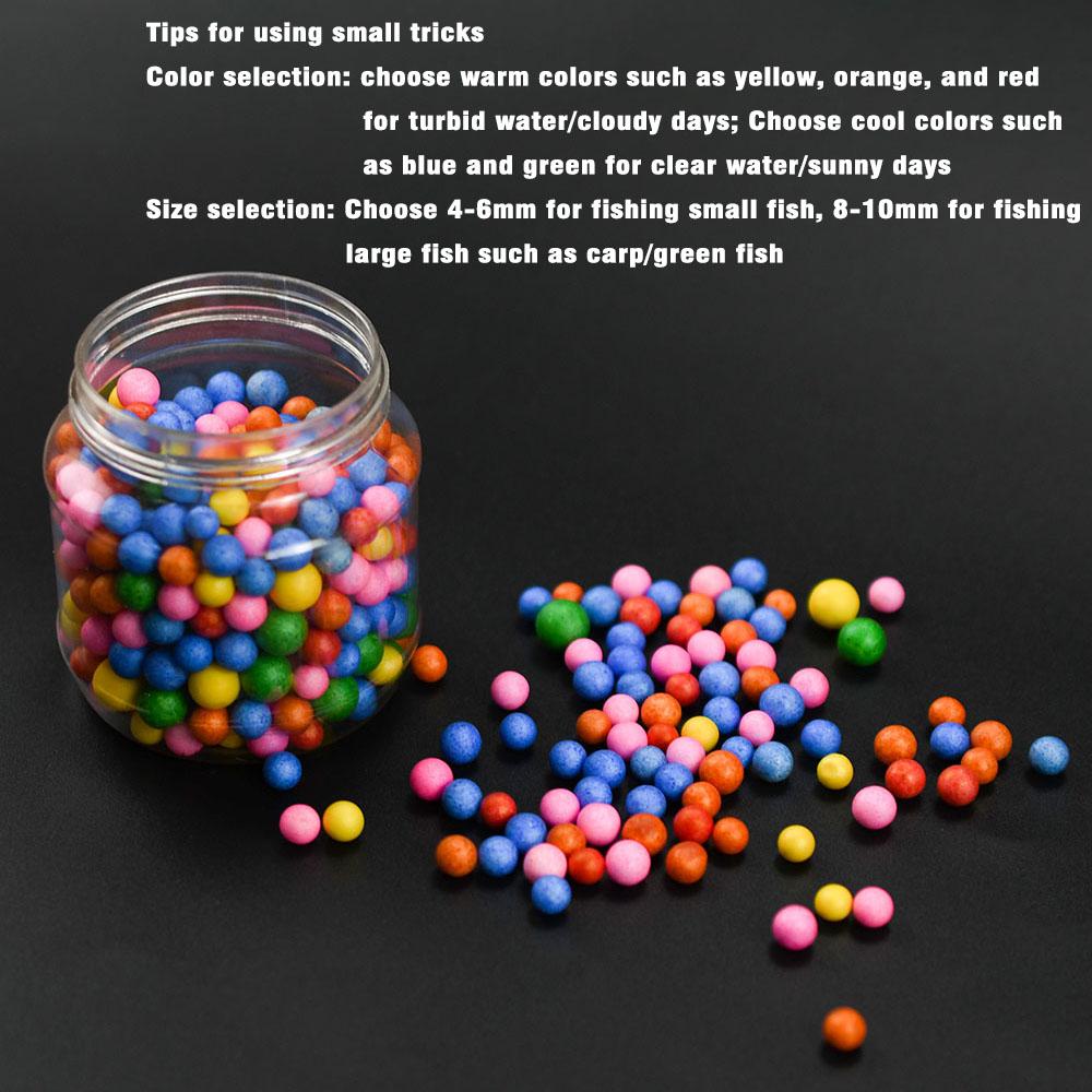 1Bottle Premium High Buoyancy Foam Fishing Beads, Multi-Color Pop Up Balls for European Carp Rig