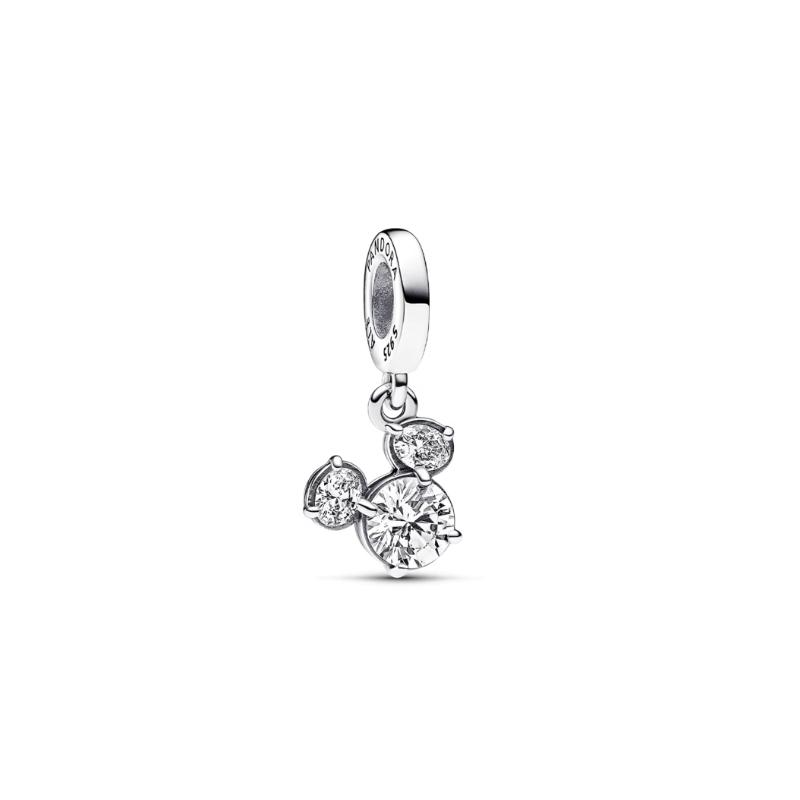 Pandora Disney Series Sparkling Mickey Head Shape 925 Silver Synthetic Cubic Zirconia Pendant Women s Silver 793031C01 серебряный
